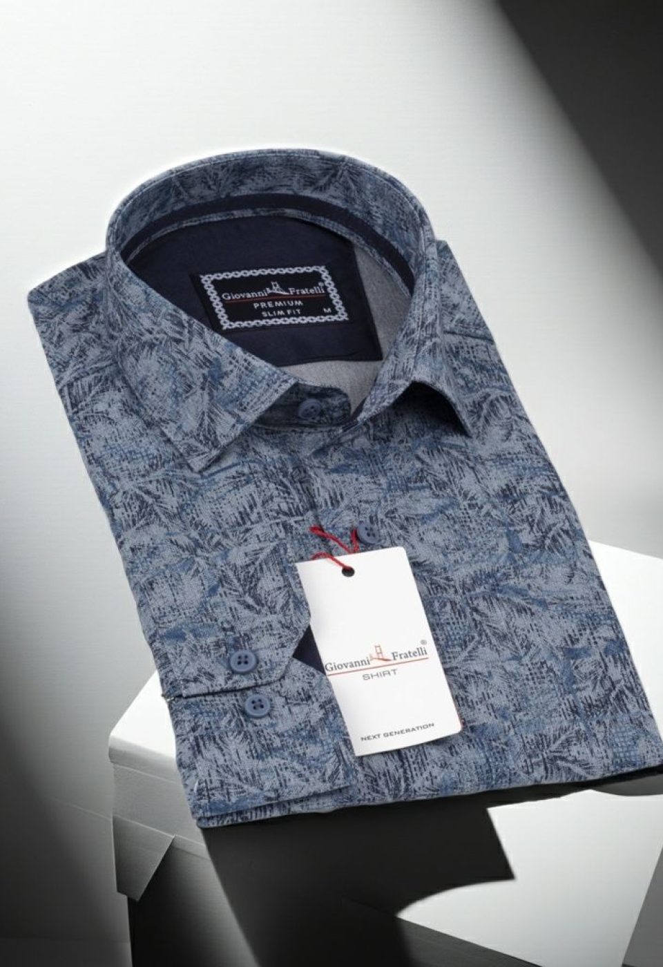 Slim Fit Uzun Kol Desenli Erkek Gömlek 3GMK311140006