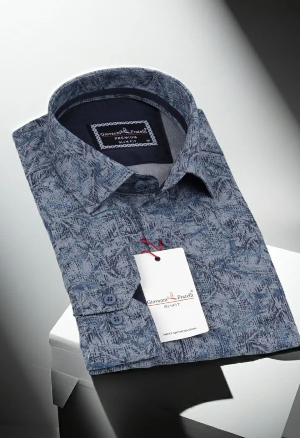 Slim Fit Uzun Kol Desenli Erkek Gömlek 3GMK311140006