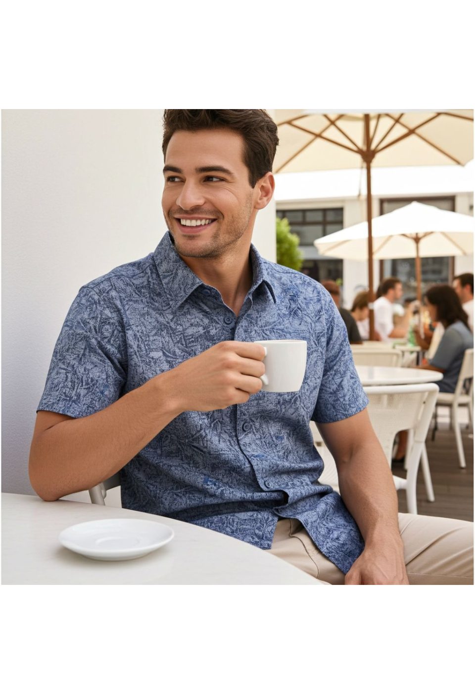 1140 CR KOT 006 Slim Fit Uzun Kol Desenli Erkek Gömlek 3GMK311140006 - Giovanni Fratelli