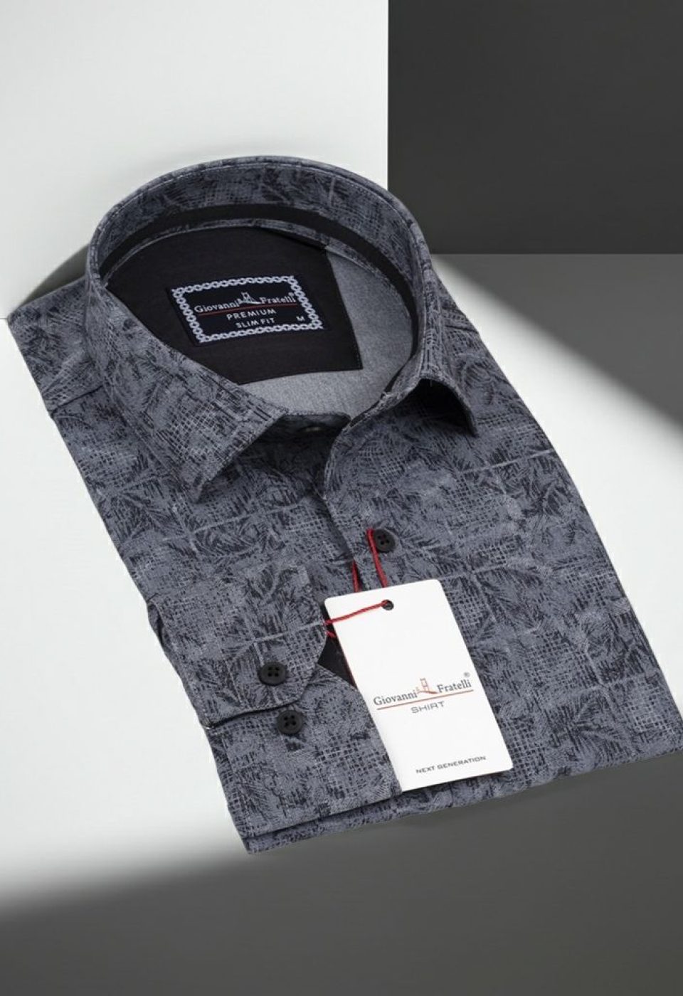 Slim Fit Uzun Kol Desenli Erkek Gömlek 3GMK311140008