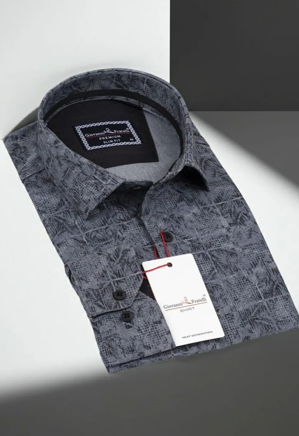 Slim Fit Uzun Kol Desenli Erkek Gömlek 3GMK311140008 - Giovanni Fratelli