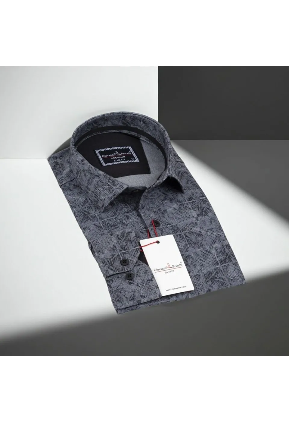 Slim Fit Uzun Kol Desenli Erkek Gömlek 3GMK311140008 - Giovanni Fratelli
