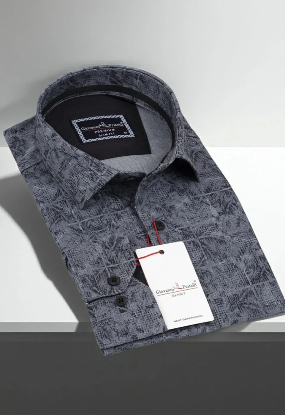 Slim Fit Uzun Kol Desenli Erkek Gömlek 3GMK311140008 - Giovanni Fratelli