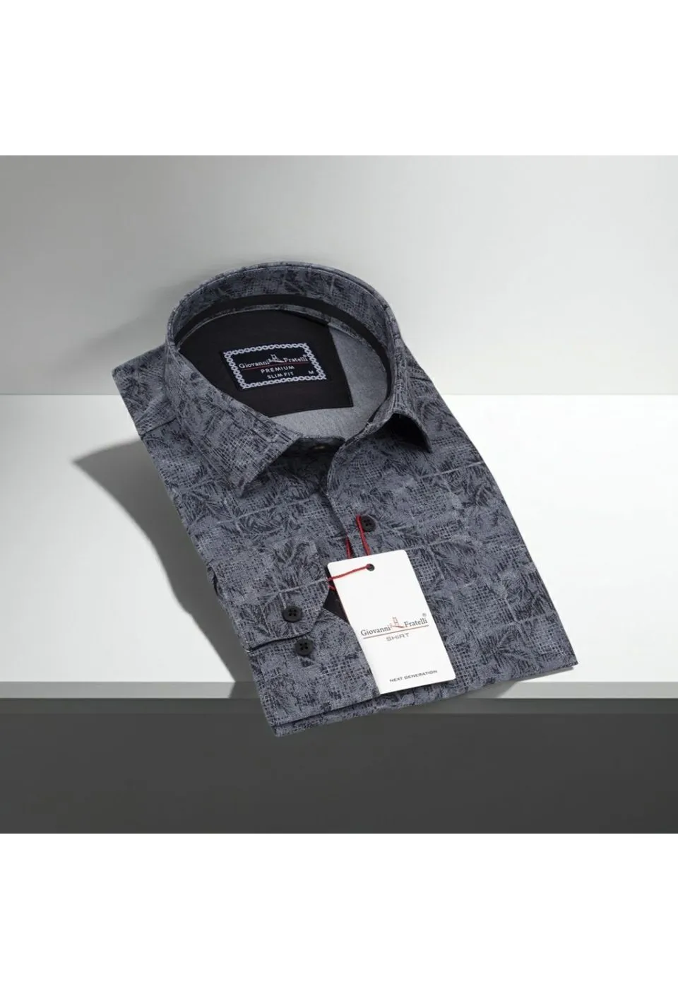 Slim Fit Uzun Kol Desenli Erkek Gömlek 3GMK311140008 - Giovanni Fratelli