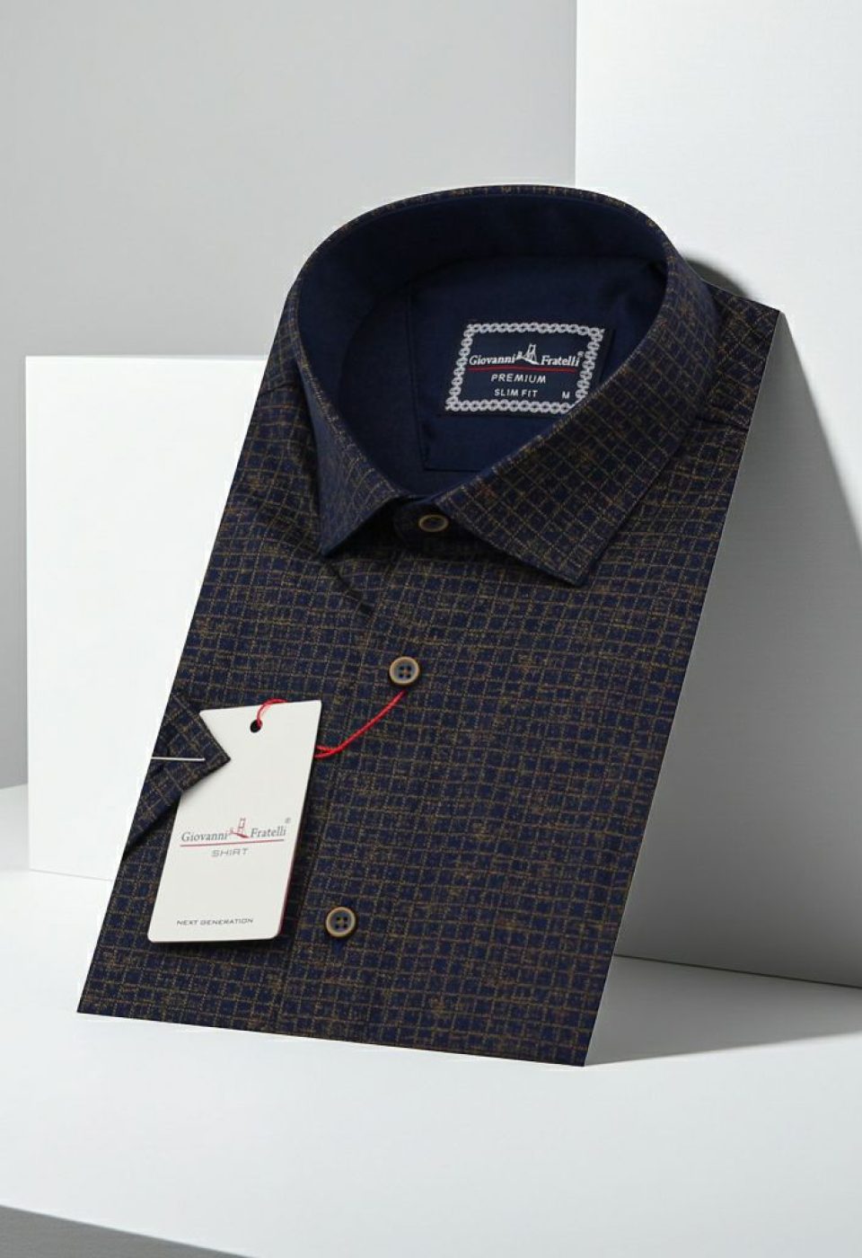 Slim Fit Kısa Kol Desenli Erkek Gömlek 3GMK321142002