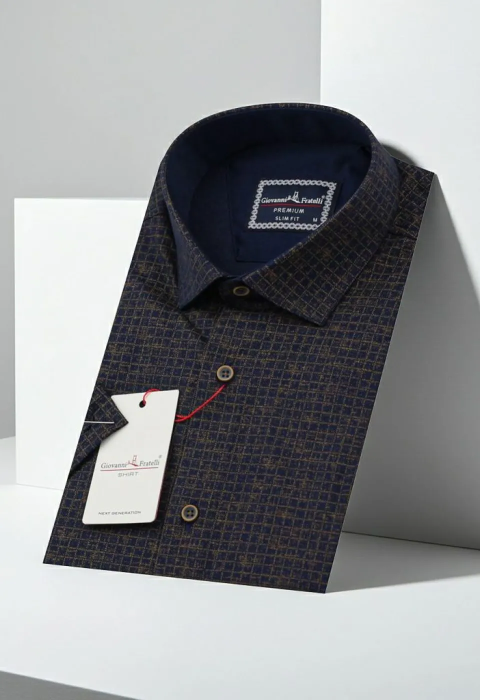 Slim Fit Kısa Kol Desenli Erkek Gömlek 3GMK321142002