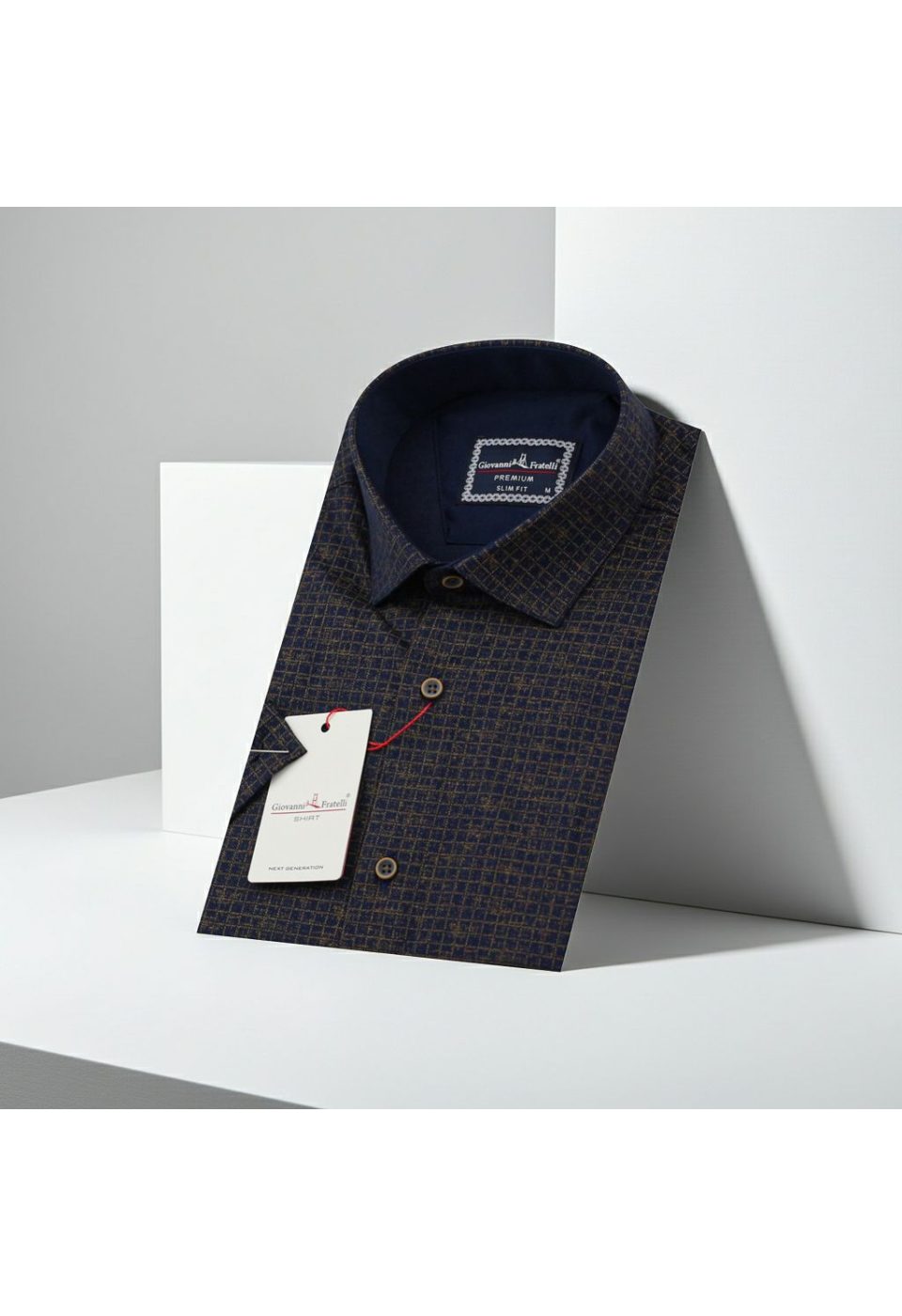 Slim Fit Kısa Kol Desenli Erkek Gömlek 3GMK321142002 - Giovanni Fratelli