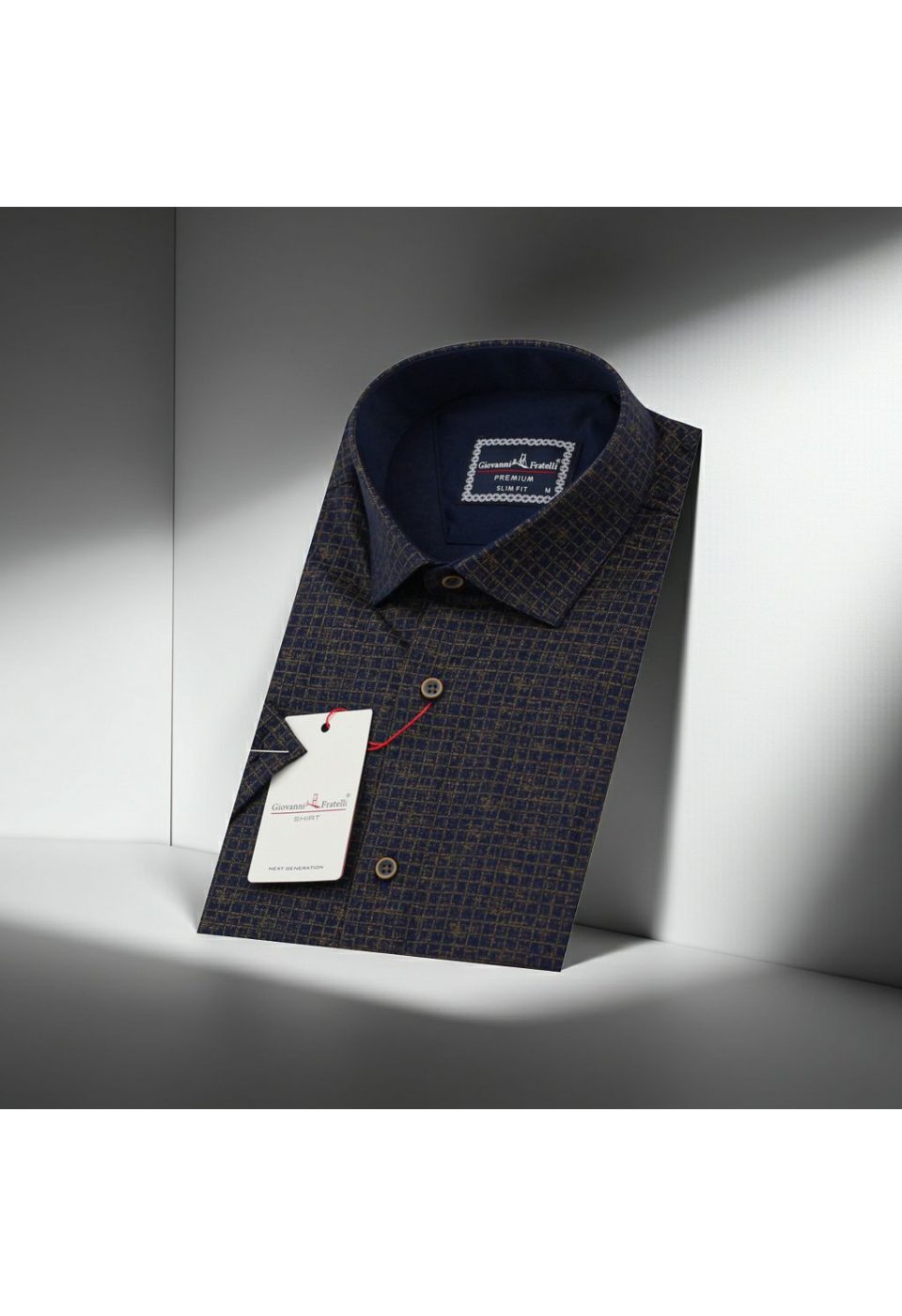 Slim Fit Kısa Kol Desenli Erkek Gömlek 3GMK321142002 - Giovanni Fratelli