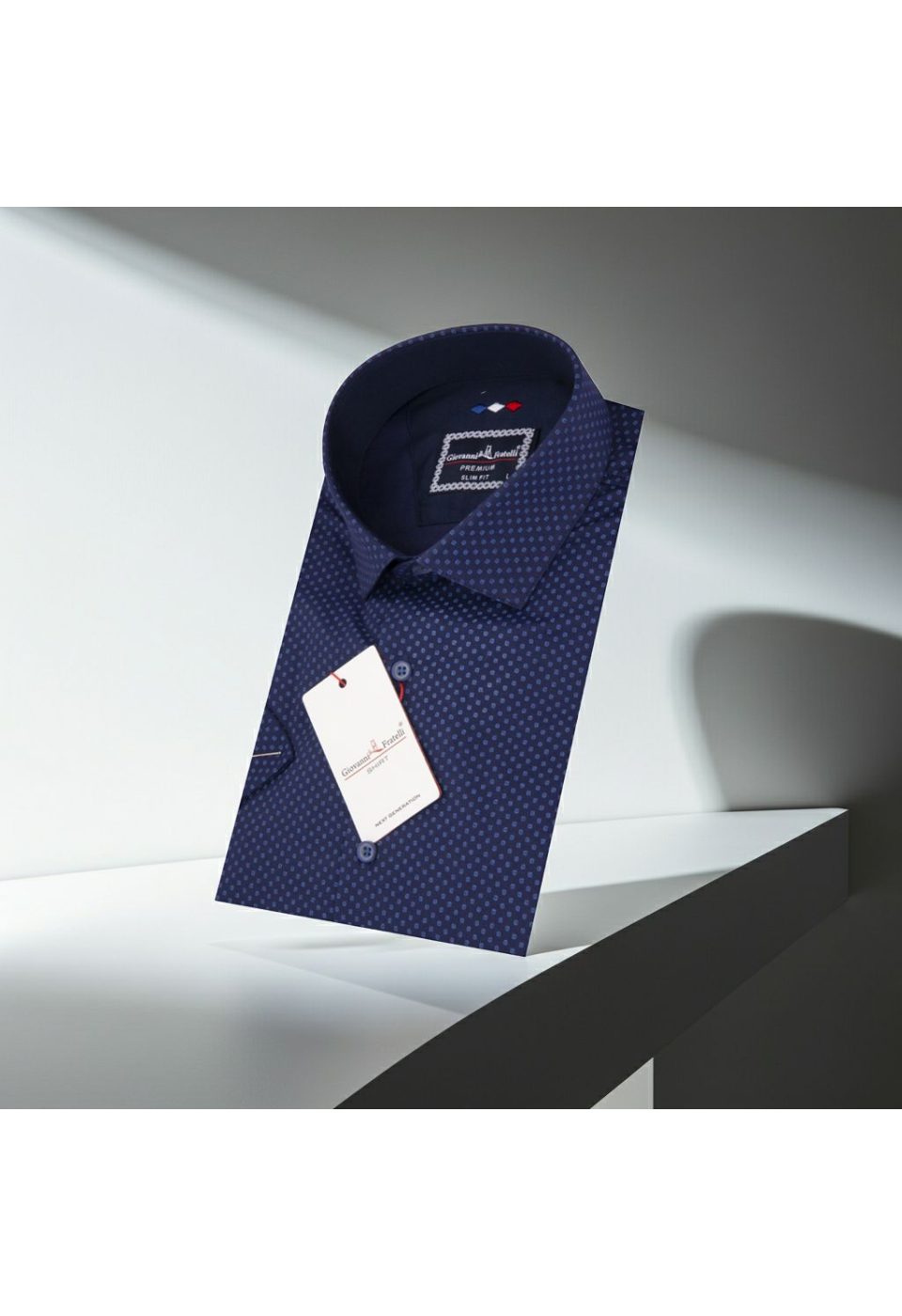 Slim Fit Kısa Kol Desenli Saten Erkek Gömlek 3GMK311143004 - Giovanni Fratelli