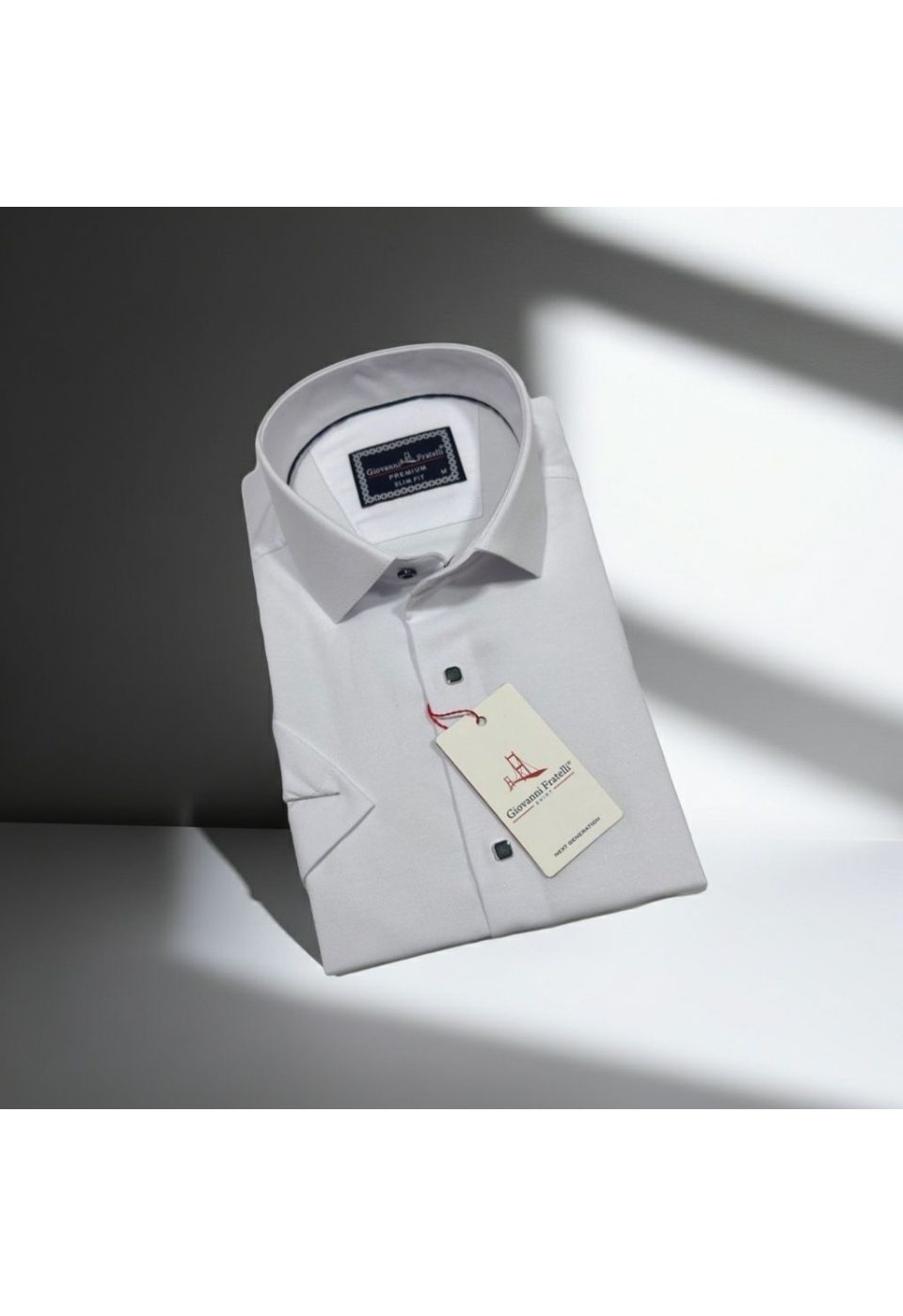 Slim Fit Kısa Kol Armürlü Jakar Erkek Gömlek 3GMK321145001 - Giovanni Fratelli