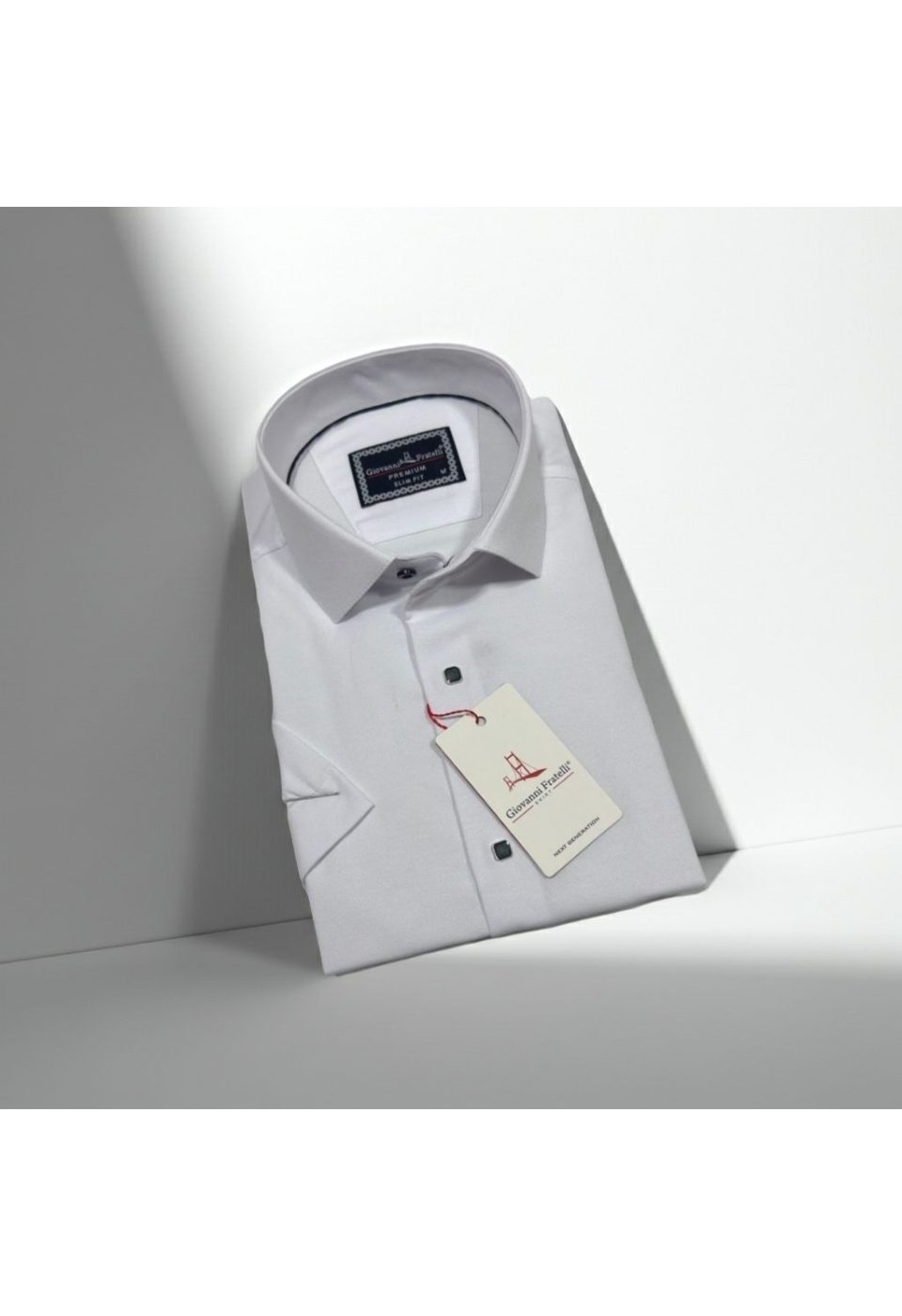 Slim Fit Kısa Kol Armürlü Jakar Erkek Gömlek 3GMK321145001 - Giovanni Fratelli