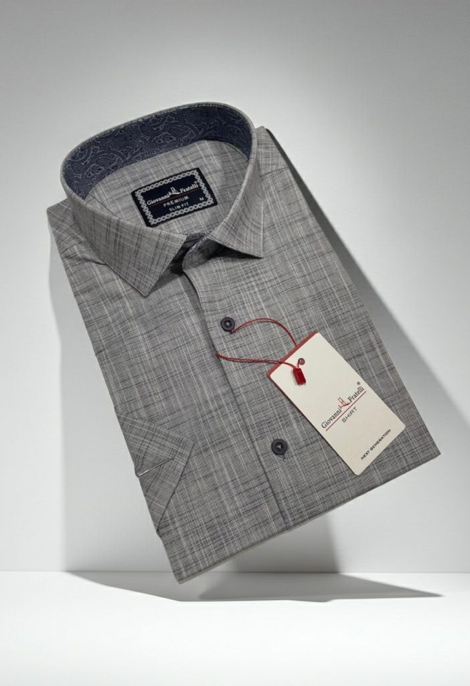Slim Fit Kısa Kol Desenli Erkek Gömlek 3GMK311146006