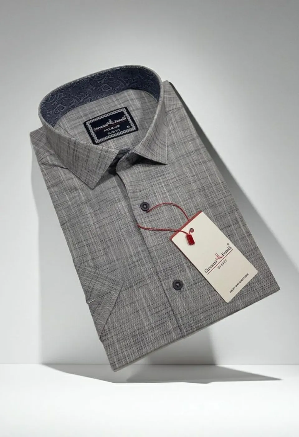 Slim Fit Kısa Kol Desenli Erkek Gömlek 3GMK311146006 - Giovanni Fratelli