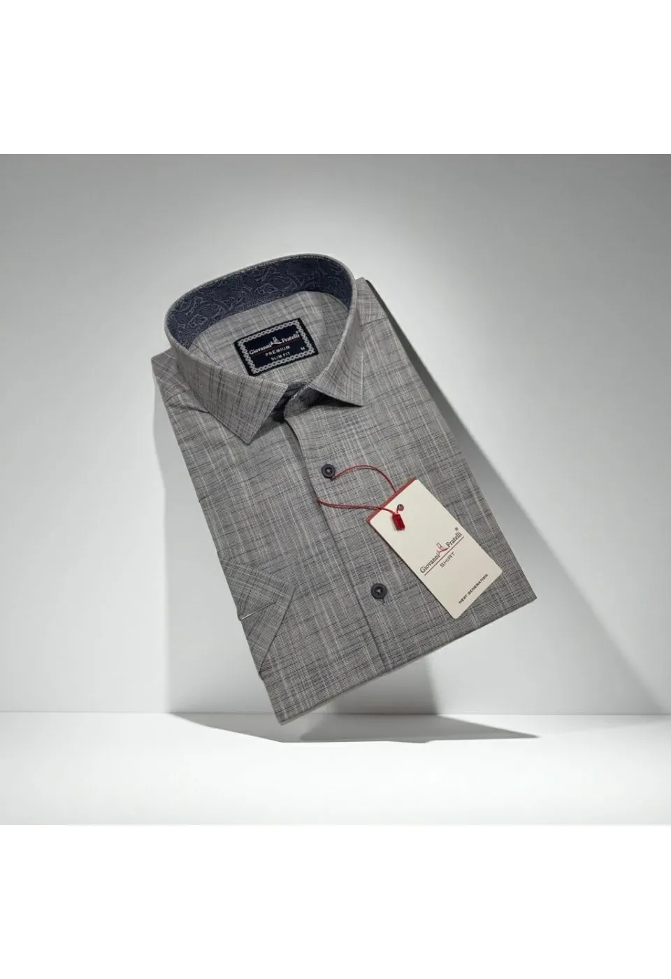 Slim Fit Kısa Kol Desenli Erkek Gömlek 3GMK311146006 - Giovanni Fratelli