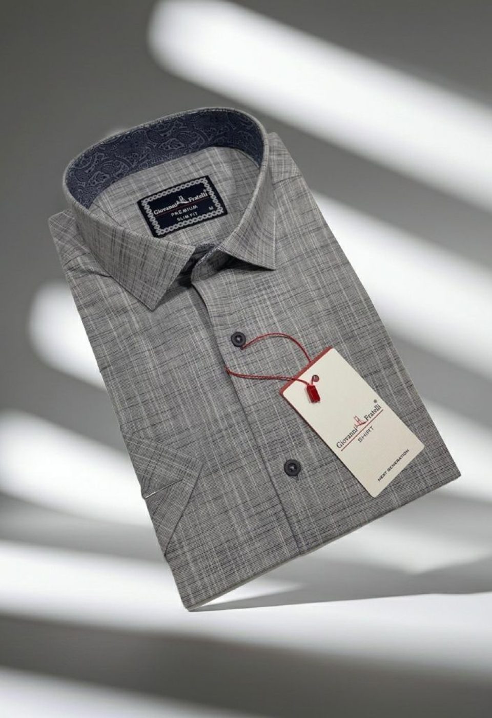 Slim Fit Kısa Kol Desenli Erkek Gömlek 3GMK311146006
