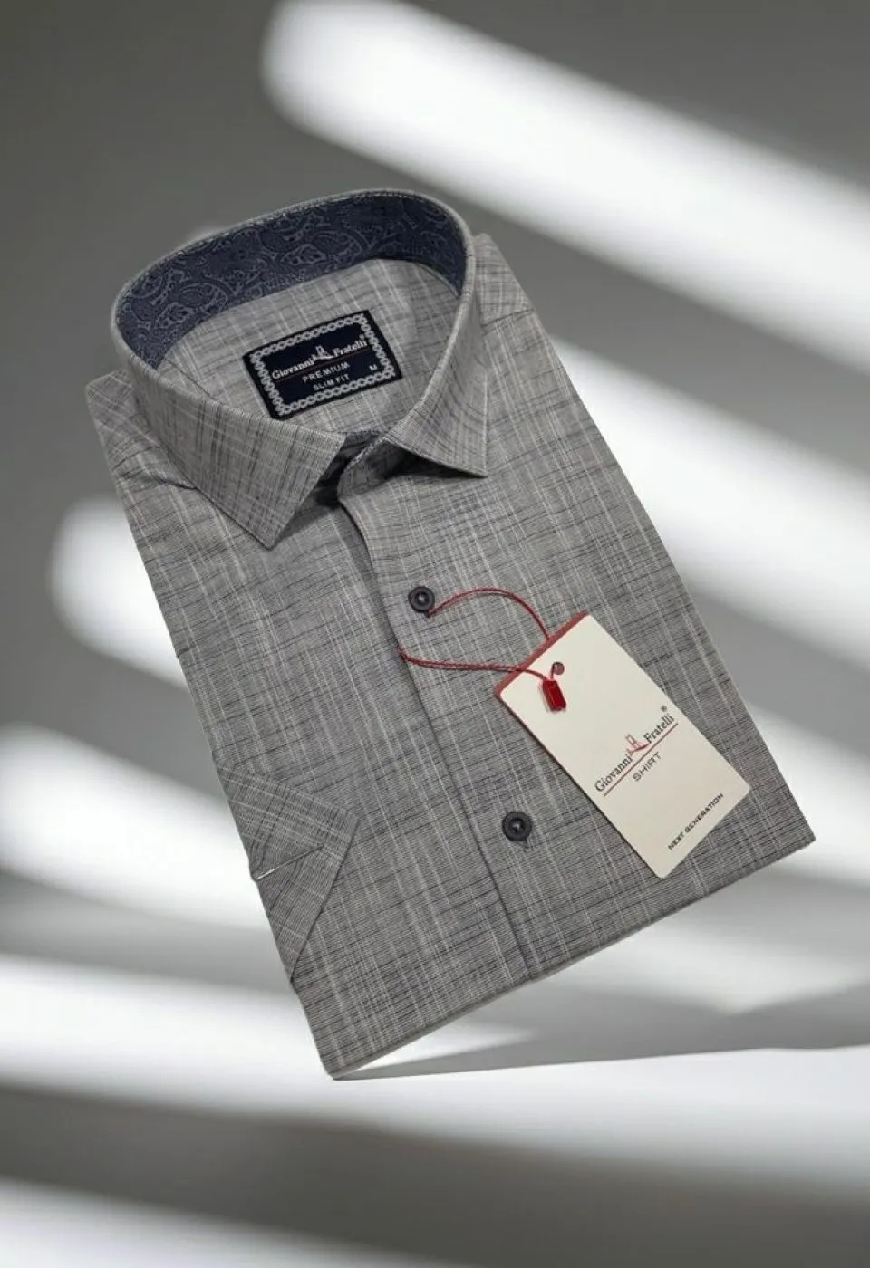 Slim Fit Kısa Kol Desenli Erkek Gömlek 3GMK311146006 - Giovanni Fratelli