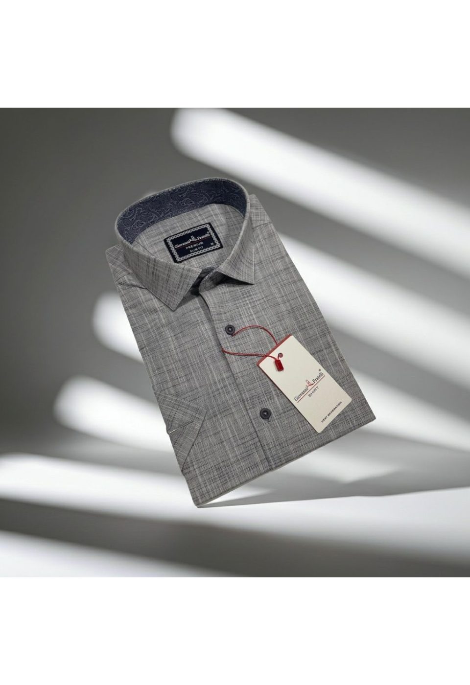 Slim Fit Kısa Kol Desenli Erkek Gömlek 3GMK311146006 - Giovanni Fratelli