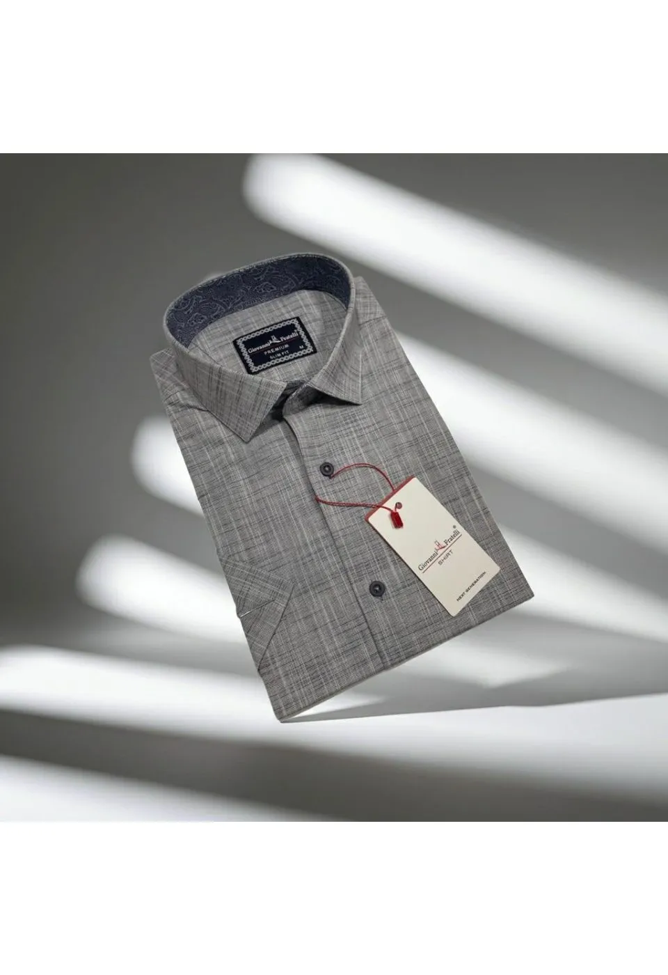 Slim Fit Kısa Kol Desenli Erkek Gömlek 3GMK311146006 - Giovanni Fratelli