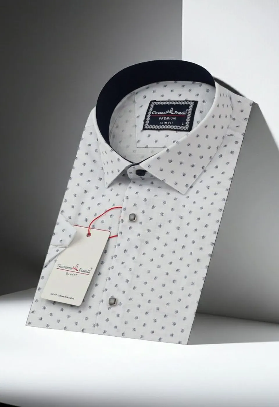 Slim Fit Kısa Kol Desenli Erkek Gömlek 3GMK311147001