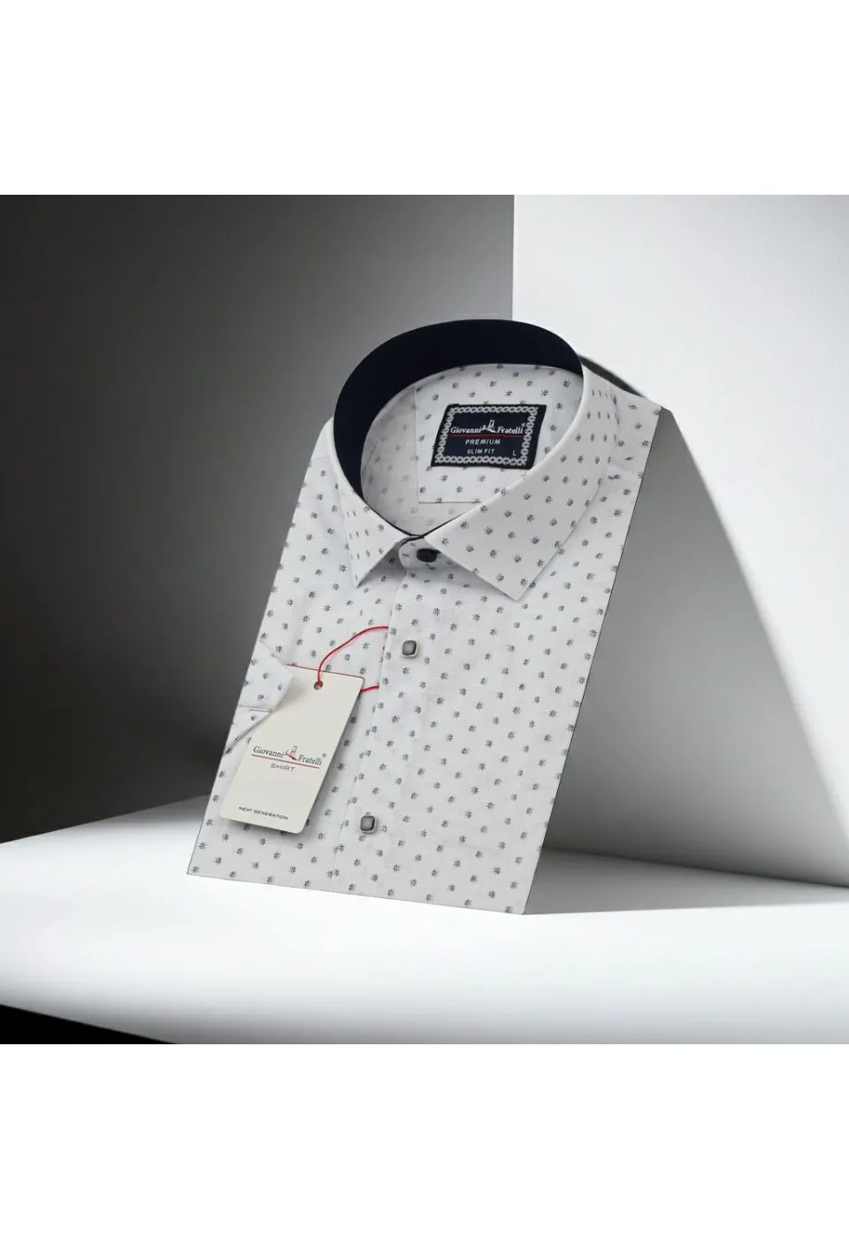Slim Fit Kısa Kol Desenli Erkek Gömlek 3GMK311147001 - Giovanni Fratelli