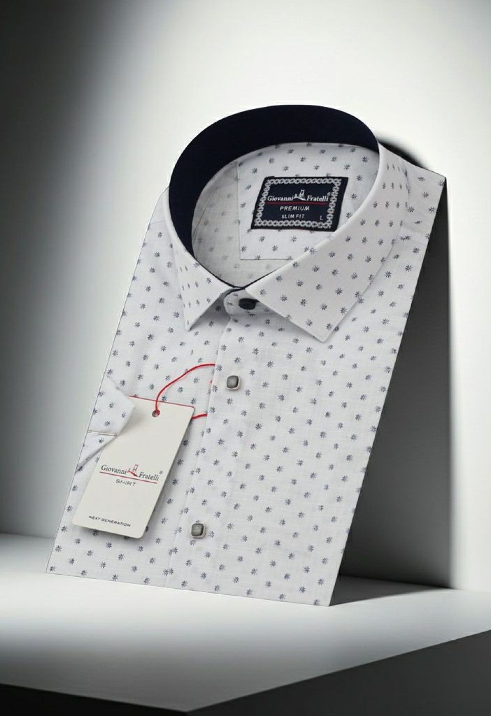 Slim Fit Kısa Kol Desenli Erkek Gömlek 3GMK311147001