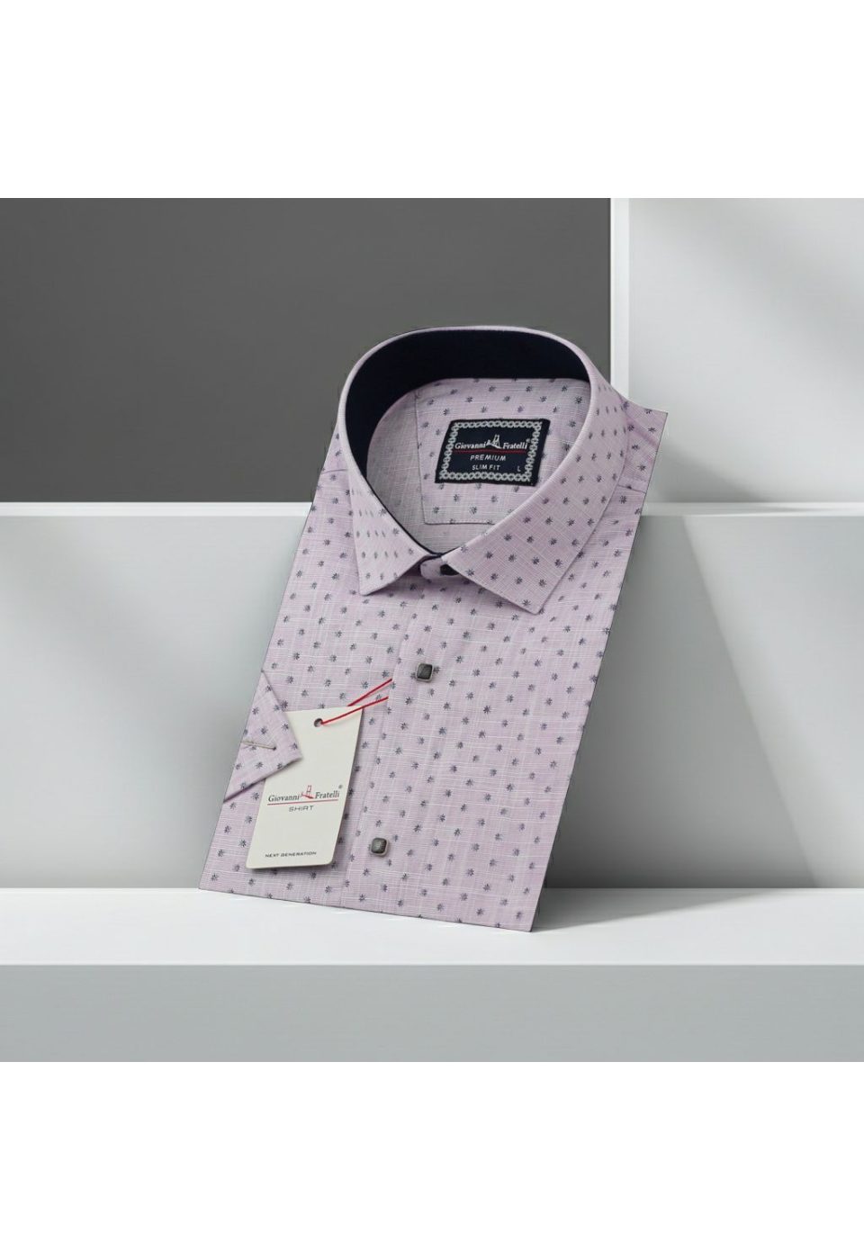 Slim Fit Kısa Kol Desenli Erkek Gömlek 3GMK311147004 - Giovanni Fratelli