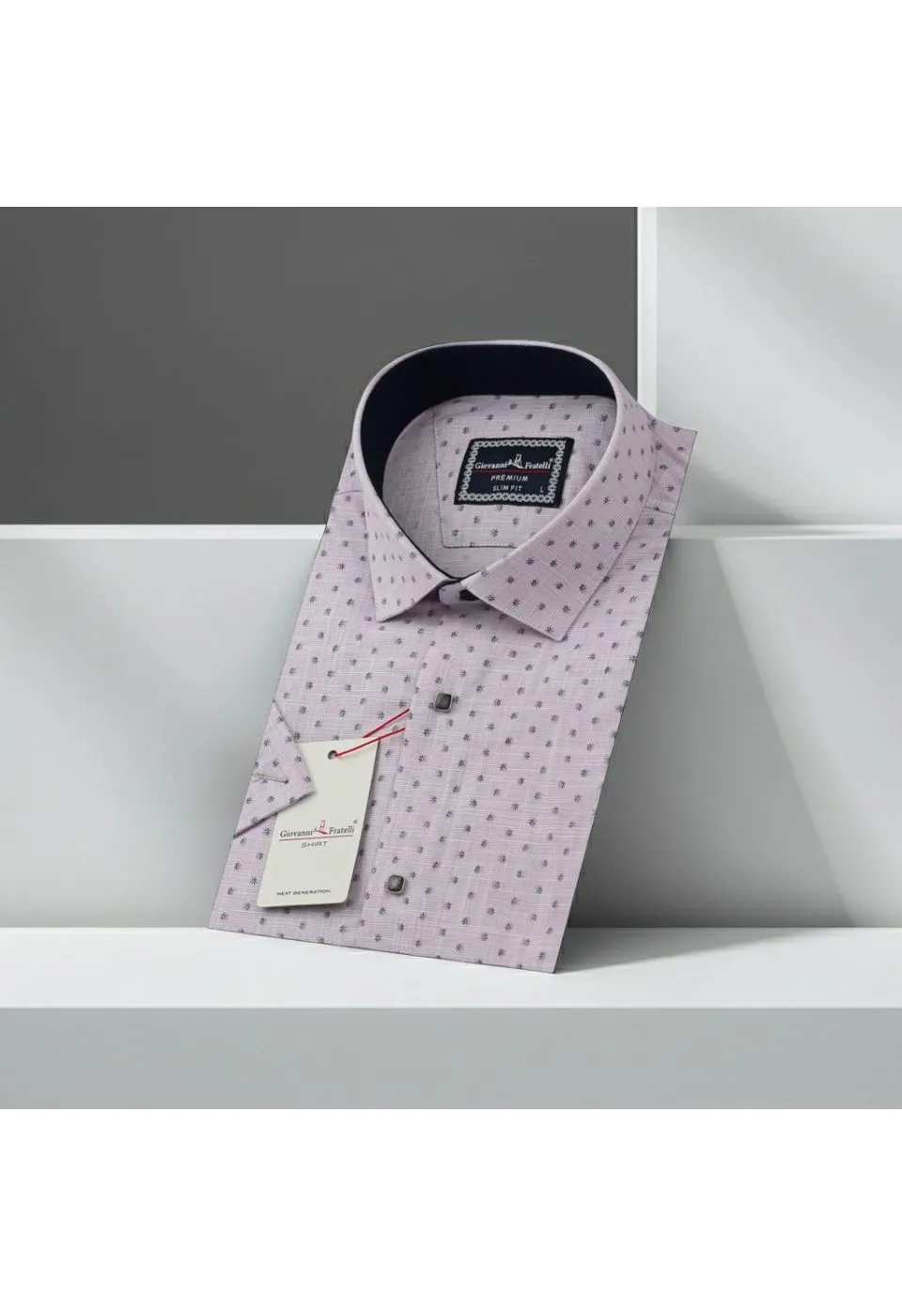 Slim Fit Kısa Kol Desenli Erkek Gömlek 3GMK311147004 - Giovanni Fratelli