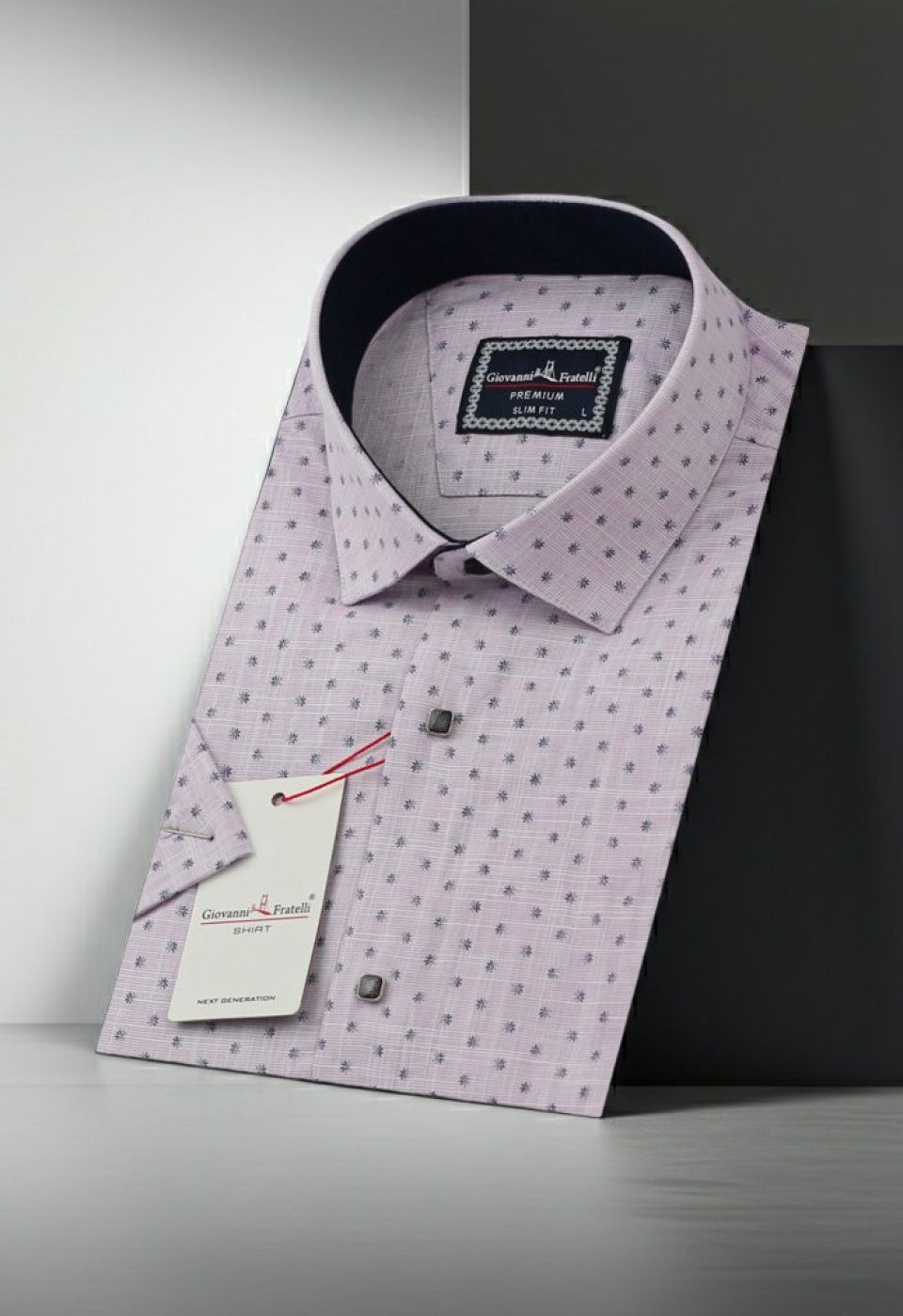 Slim Fit Kısa Kol Desenli Erkek Gömlek 3GMK311147004 - Giovanni Fratelli