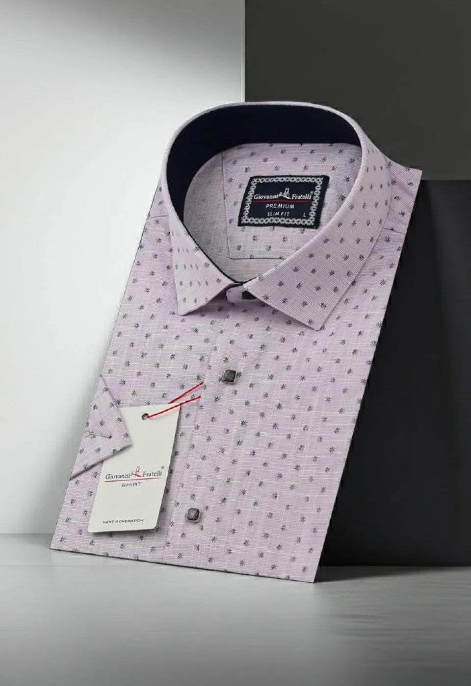 Slim Fit Kısa Kol Desenli Erkek Gömlek 3GMK311147004 - Giovanni Fratelli