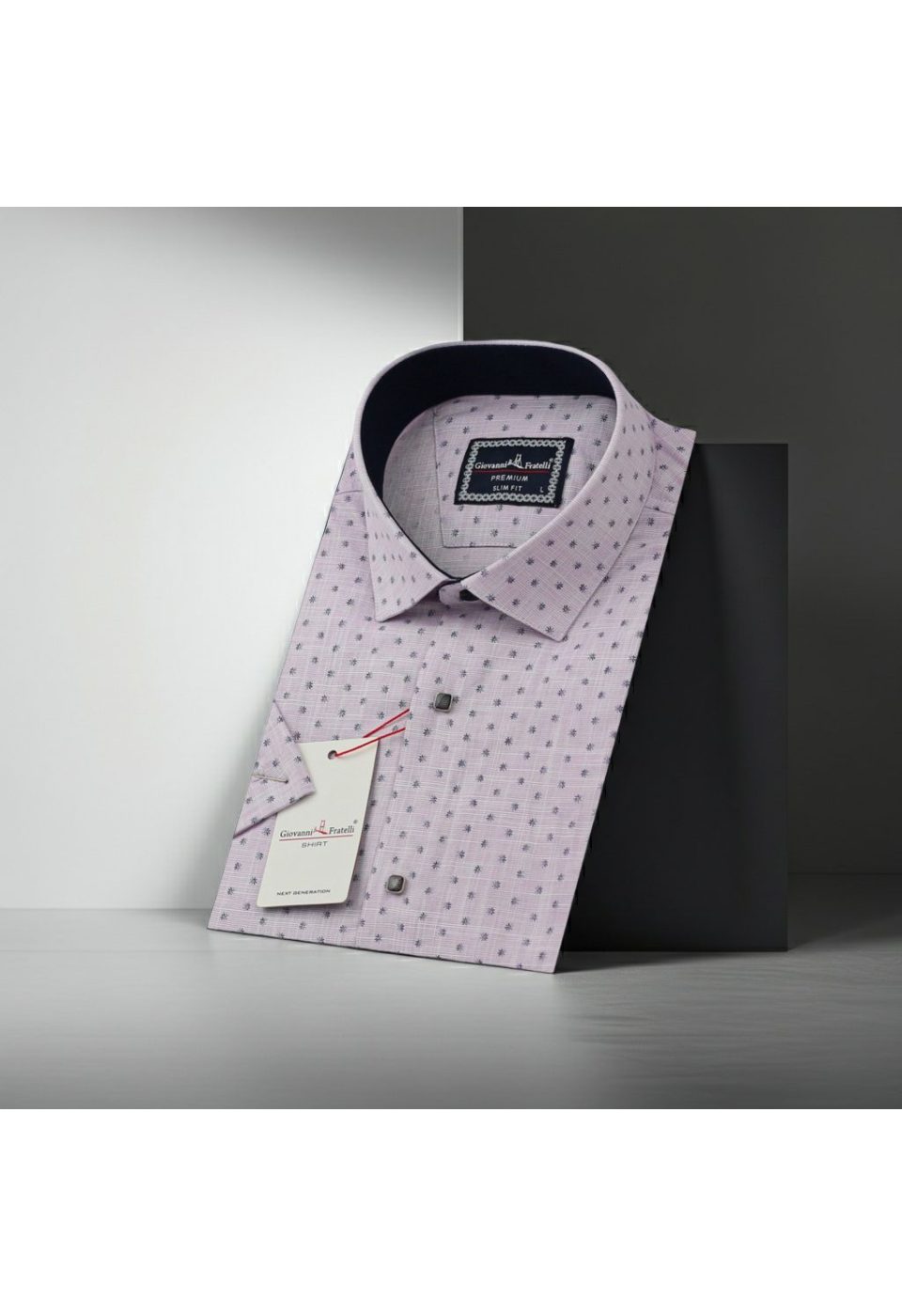 Slim Fit Kısa Kol Desenli Erkek Gömlek 3GMK311147004 - Giovanni Fratelli