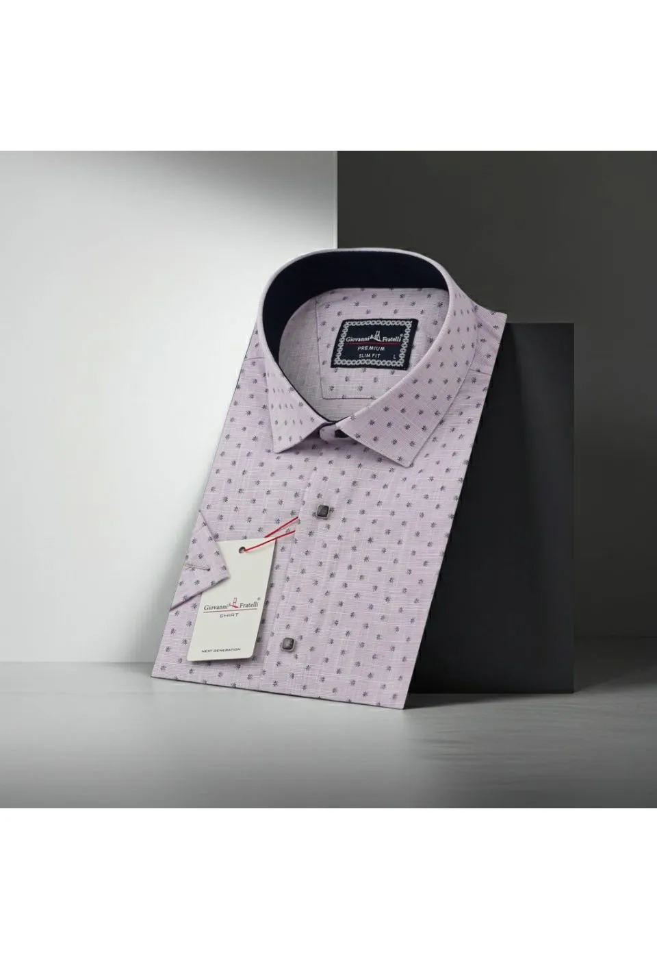 Slim Fit Kısa Kol Desenli Erkek Gömlek 3GMK311147004 - Giovanni Fratelli
