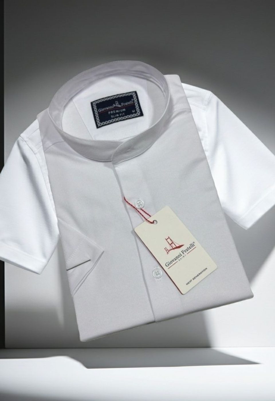 Slim Fit Kısa Kol Armürlü Jakar Haki Yaka Erkek Gömlek 3GMK321148001
