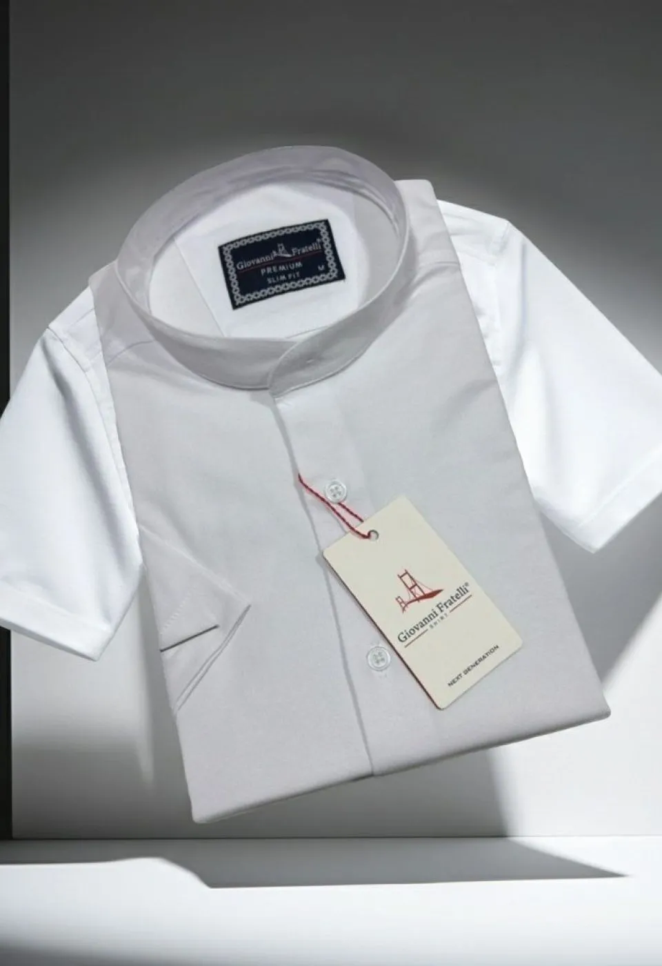 Slim Fit Kısa Kol Armürlü Jakar Haki Yaka Erkek Gömlek 3GMK321148001