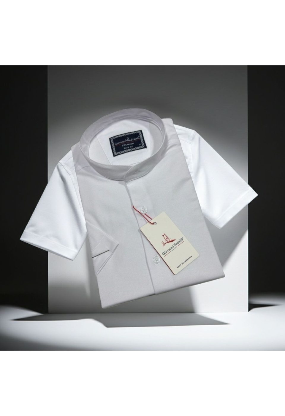 Slim Fit Kısa Kol Armürlü Jakar Haki Yaka Erkek Gömlek 3GMK321148001 - Giovanni Fratelli