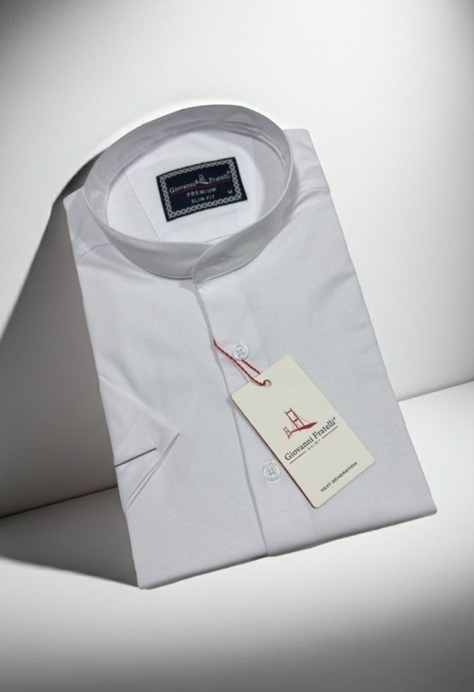 Slim Fit Kısa Kol Armürlü Jakar Haki Yaka Erkek Gömlek 3GMK321148001