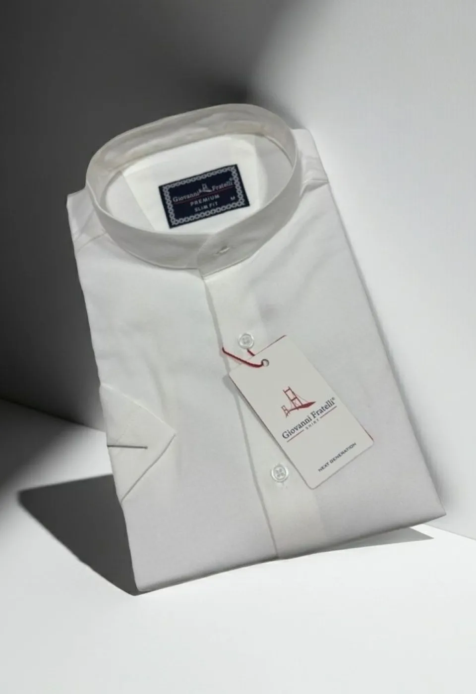 Slim Fit Kısa Kol Armürlü Jakar Haki Yaka Erkek Gömlek 3GMK321148002