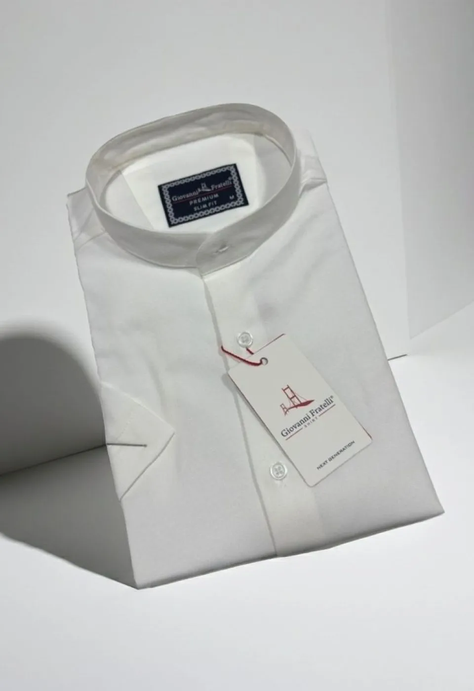 Slim Fit Kısa Kol Armürlü Jakar Haki Yaka Erkek Gömlek 3GMK321148002