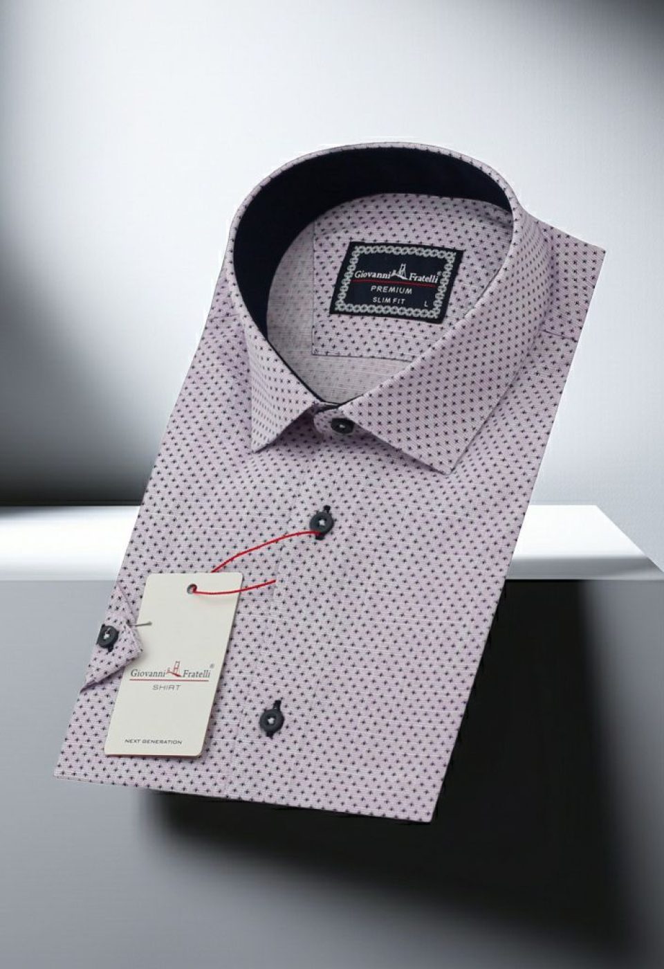 Slim Fit Kısa Kol Desenli Erkek Gömlek 3GMK311149004