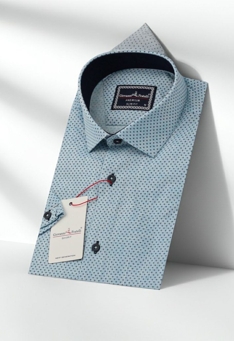 Slim Fit Kısa Kol Desenli Erkek Gömlek 3GMK311149005