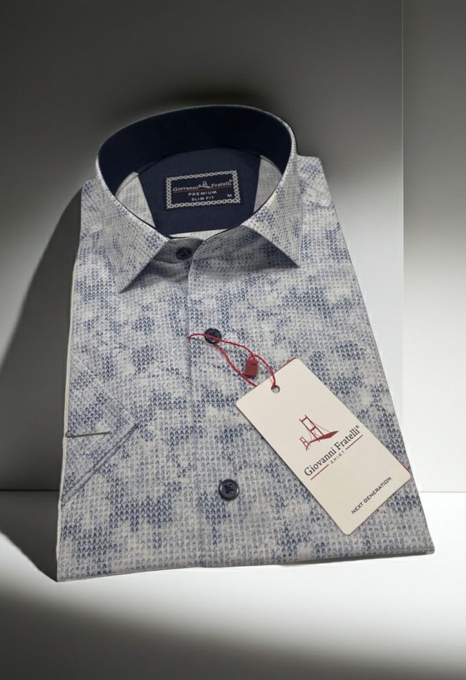 Slim Fit Kısa Kol Desenli Sıcak Baskı Erkek Gömlek 3GMK321150001