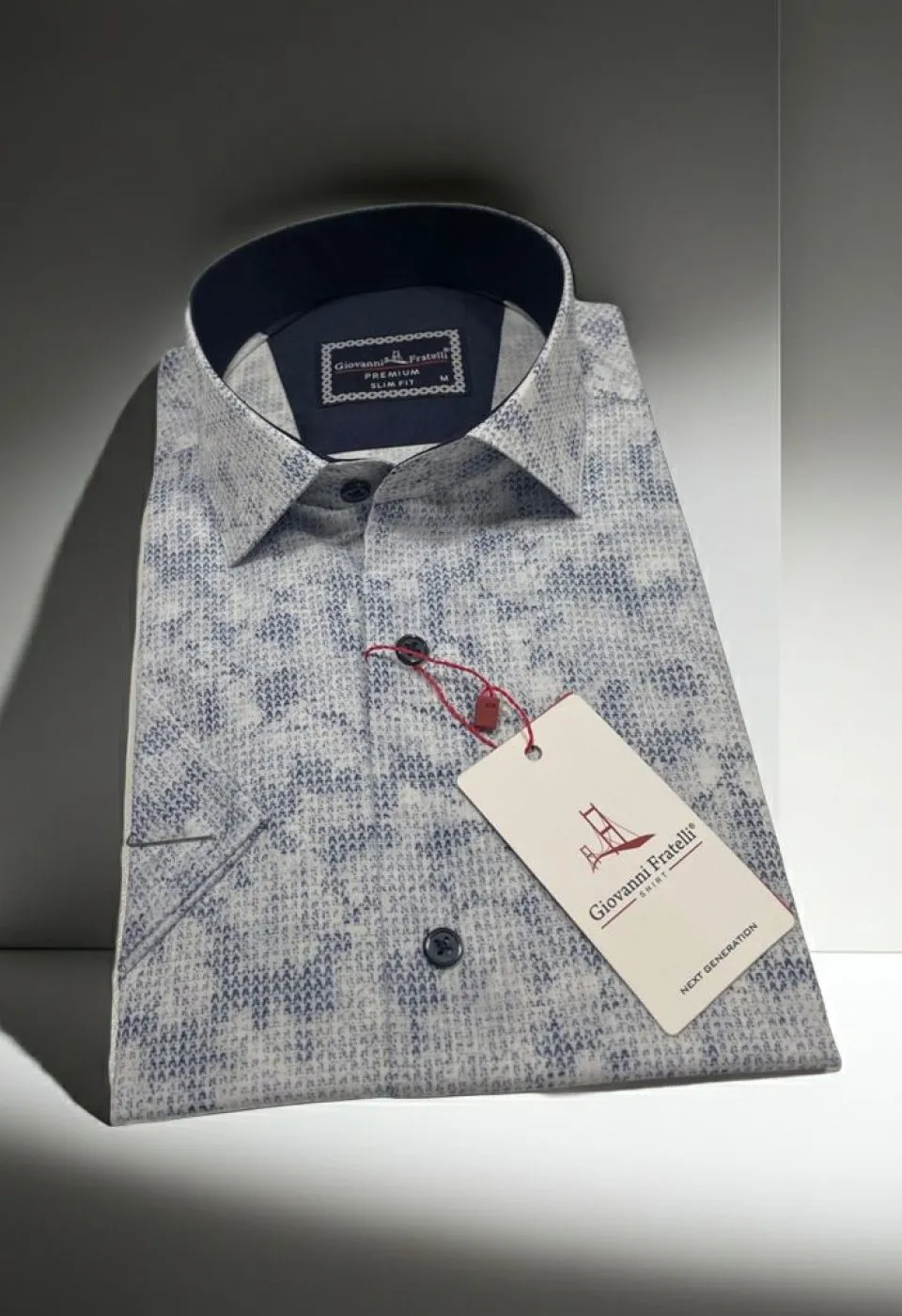 Slim Fit Kısa Kol Desenli Sıcak Baskı Erkek Gömlek 3GMK321150001