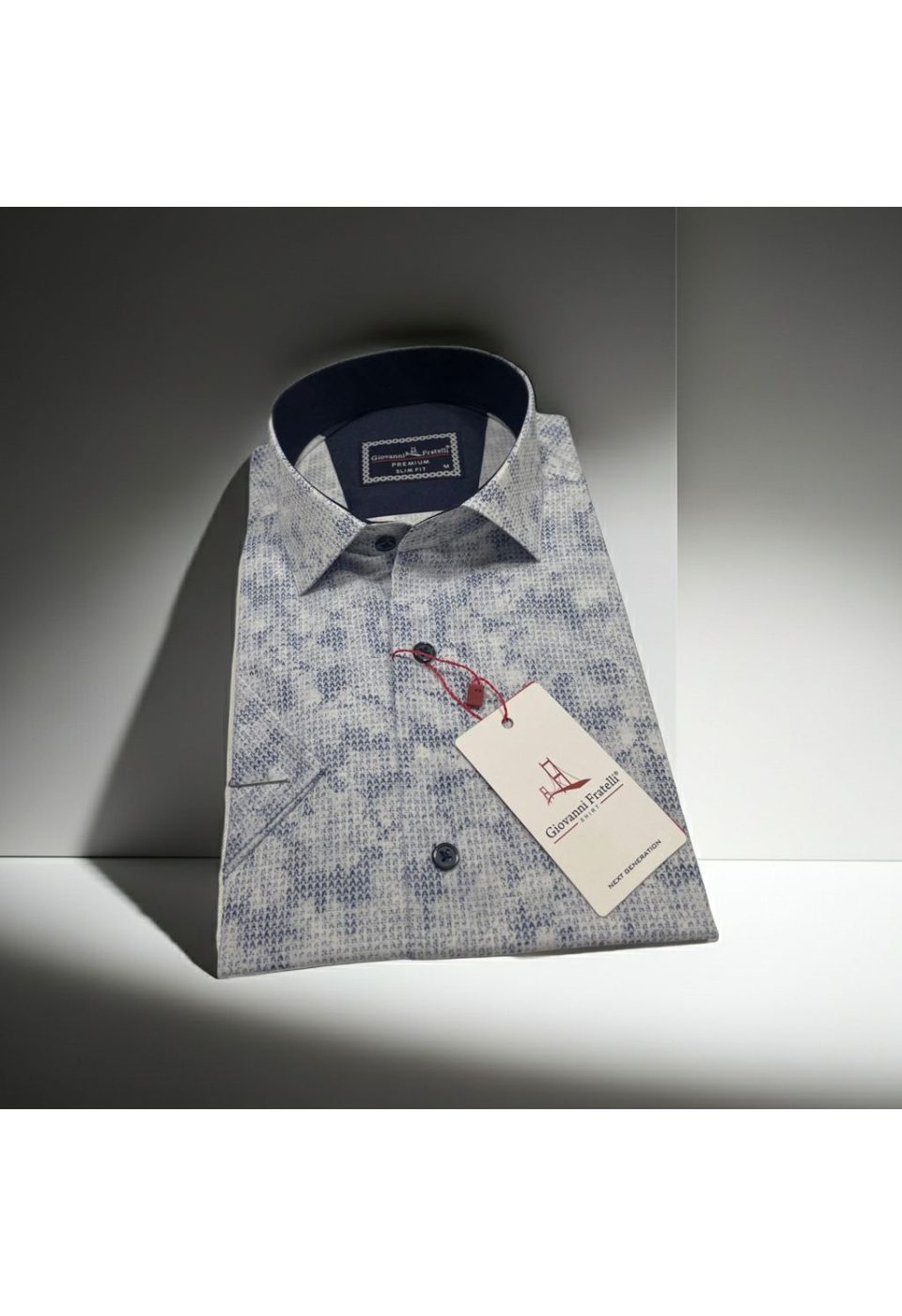 1150 CR K YAKMA 001 Slim Fit Kısa Kol Desenli Sıcak Baskı Erkek Gömlek 3GMK321150001 - Giovanni Fratelli