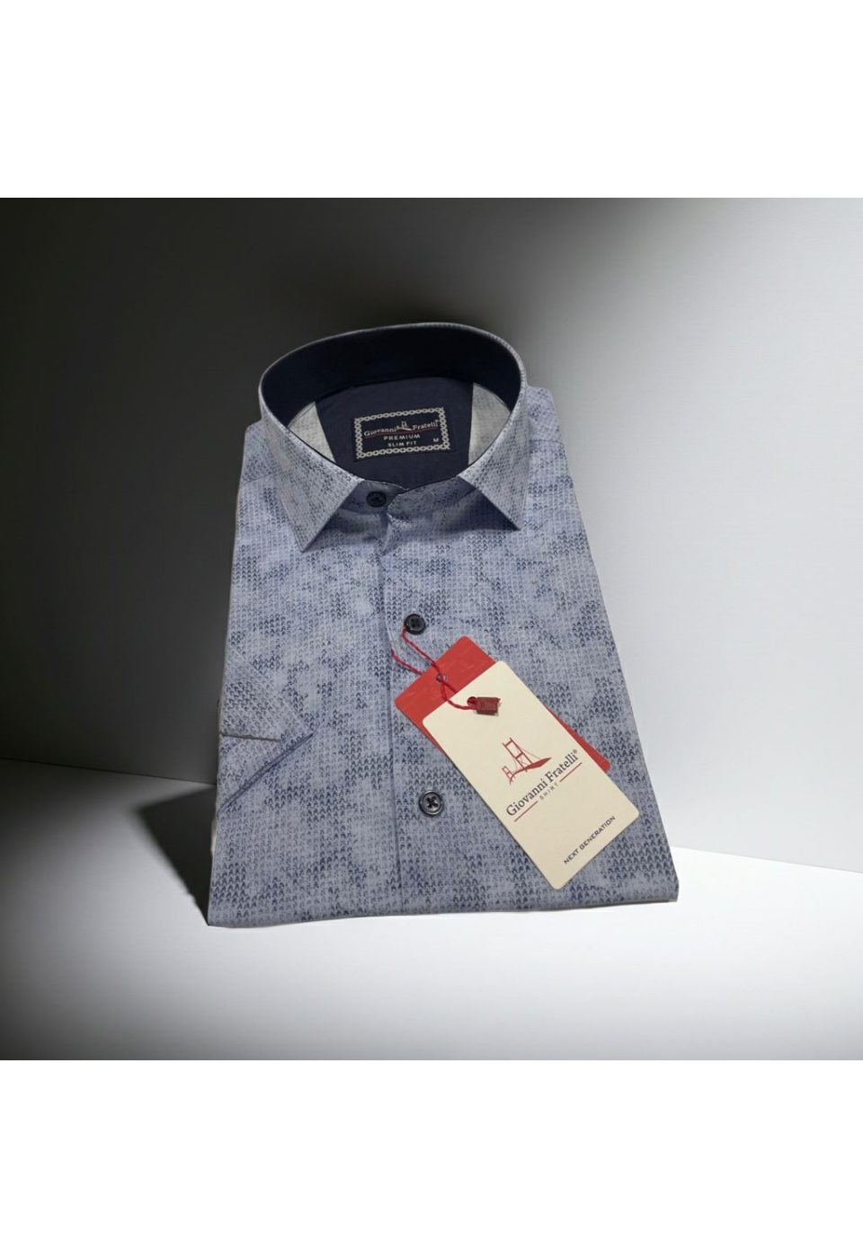 Slim Fit Kısa Kol Desenli Sıcak Baskı Erkek Gömlek 3GMK321150002 - Giovanni Fratelli