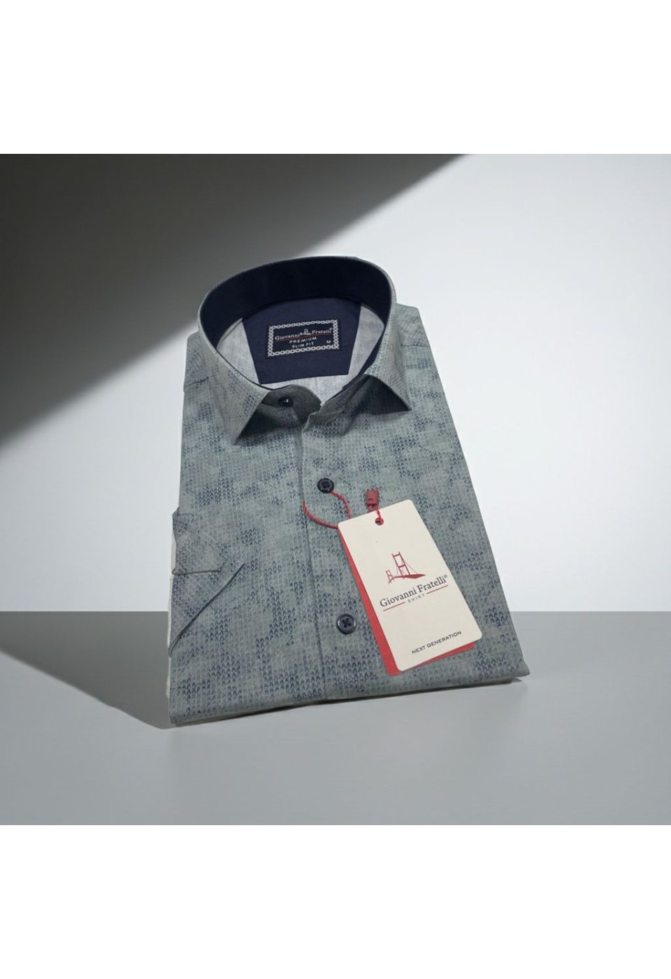Slim Fit Kısa Kol Desenli Sıcak Baskı Erkek Gömlek 3GMK321150003 - Giovanni Fratelli