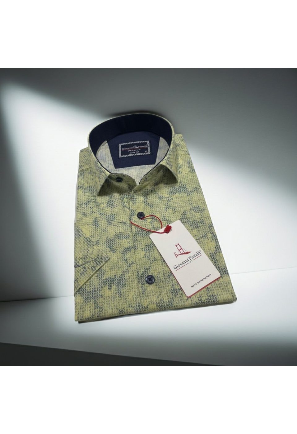 Slim Fit Kısa Kol Desenli Sıcak Baskı Erkek Gömlek 3GMK321150006 - Giovanni Fratelli
