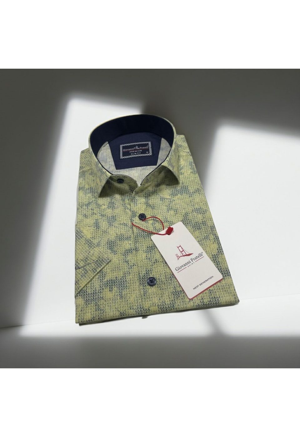 Slim Fit Kısa Kol Desenli Sıcak Baskı Erkek Gömlek 3GMK321150006 - Giovanni Fratelli
