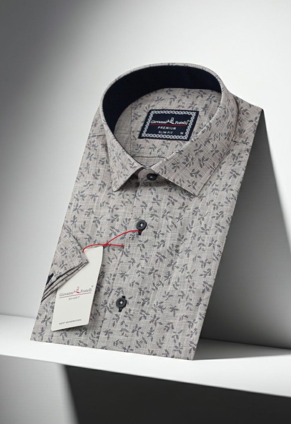 Slim Fit Kısa Kol Desenli Erkek Gömlek 3GMK311151002