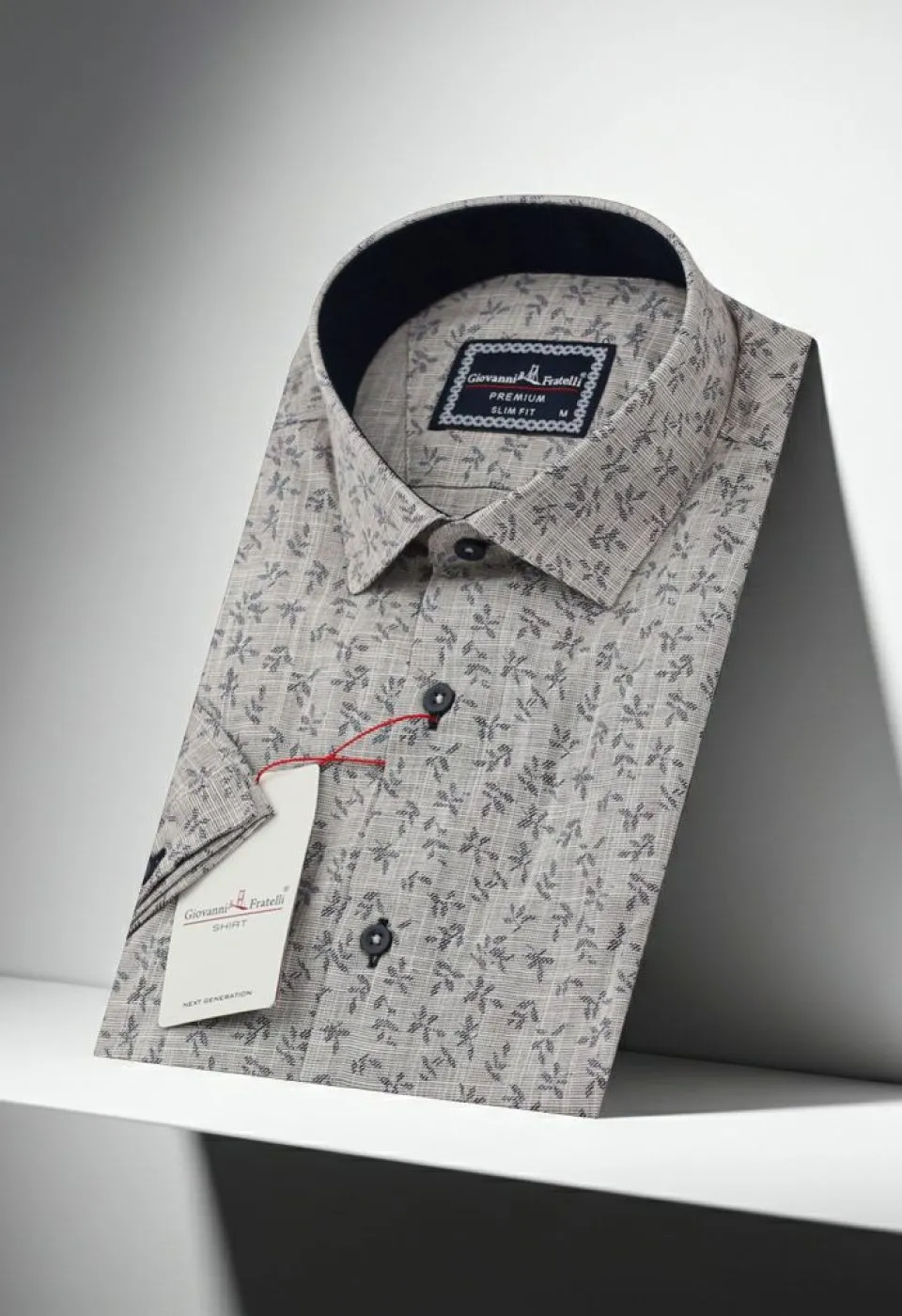Slim Fit Kısa Kol Desenli Erkek Gömlek 3GMK311151002 - Giovanni Fratelli