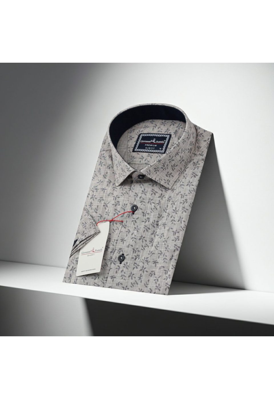 Slim Fit Kısa Kol Desenli Erkek Gömlek 3GMK311151002 - Giovanni Fratelli