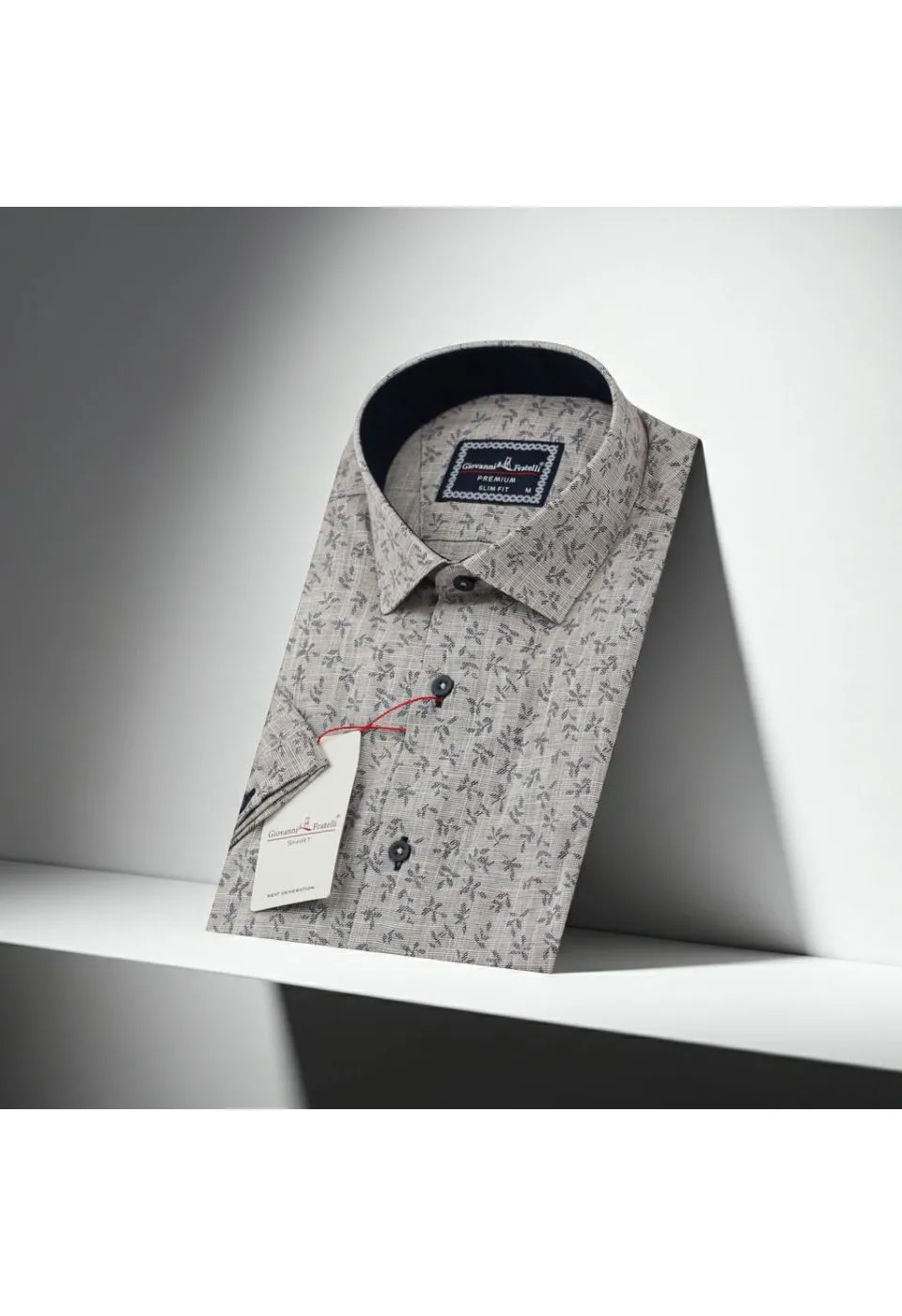 Slim Fit Kısa Kol Desenli Erkek Gömlek 3GMK311151002 - Giovanni Fratelli